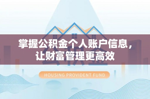 官田掌握公积金个人账户信息，让财富管理更高效